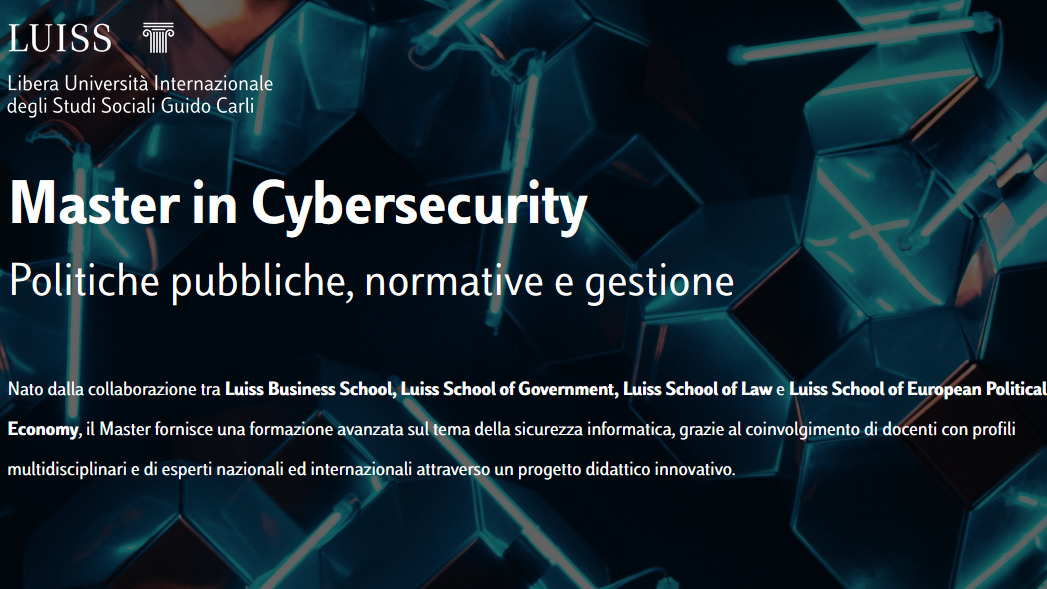Master Luiss in Cybersecurity, Politiche pubbliche, normative e